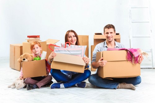 Removals team preparing a move in Roehampton residential street